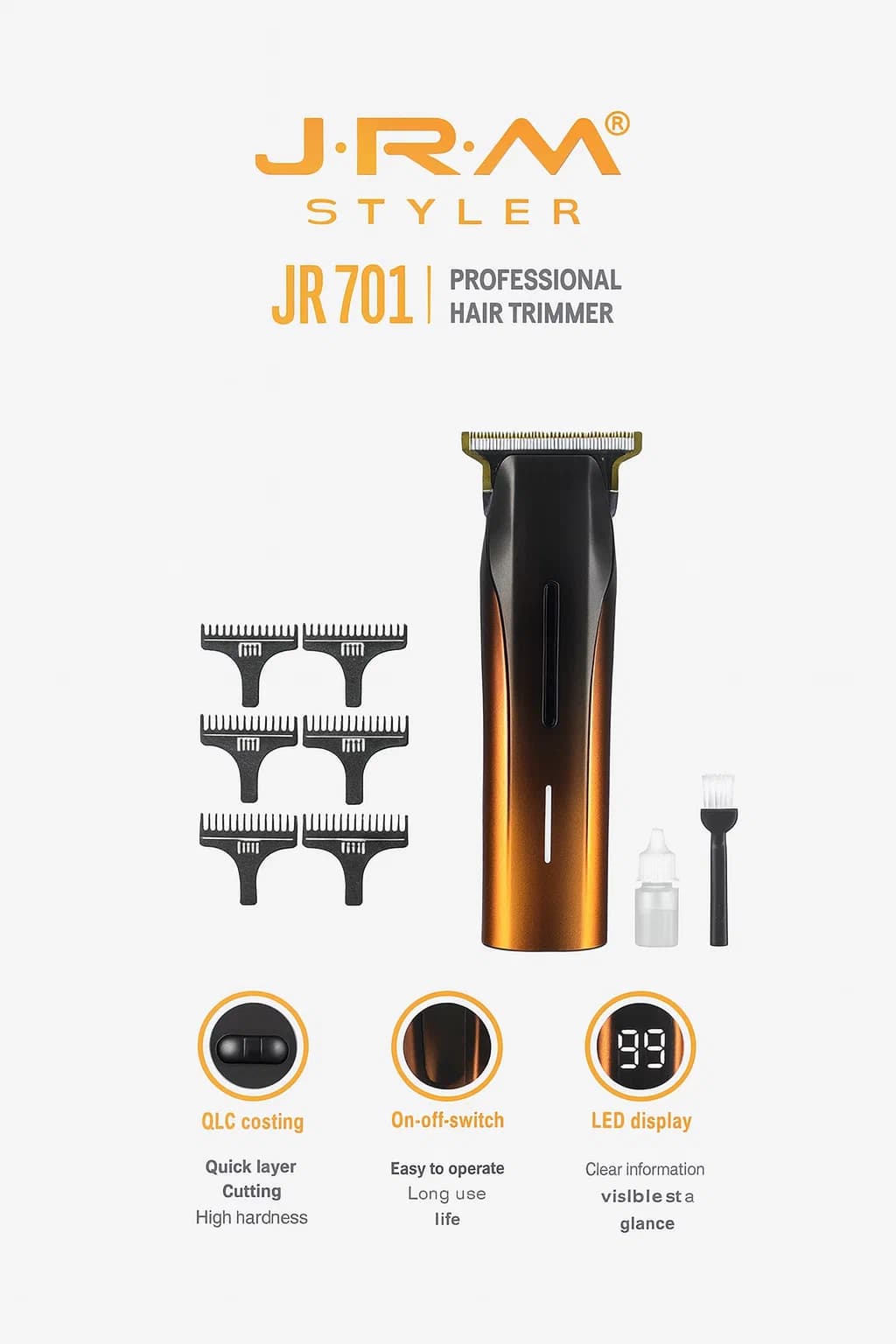 JRM Styler JR-701 профессиональный триммер для волос и бороды 