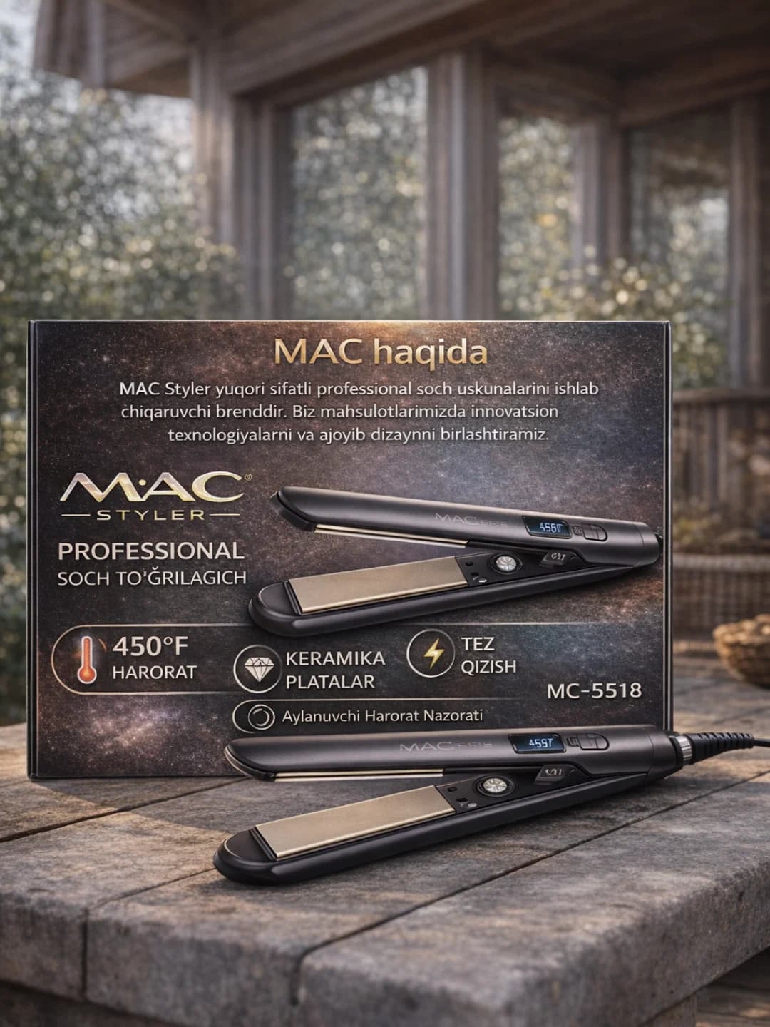 Выпрямитель для волос MAC Styler MC-5598B, Keratin Therapy, 480°F 